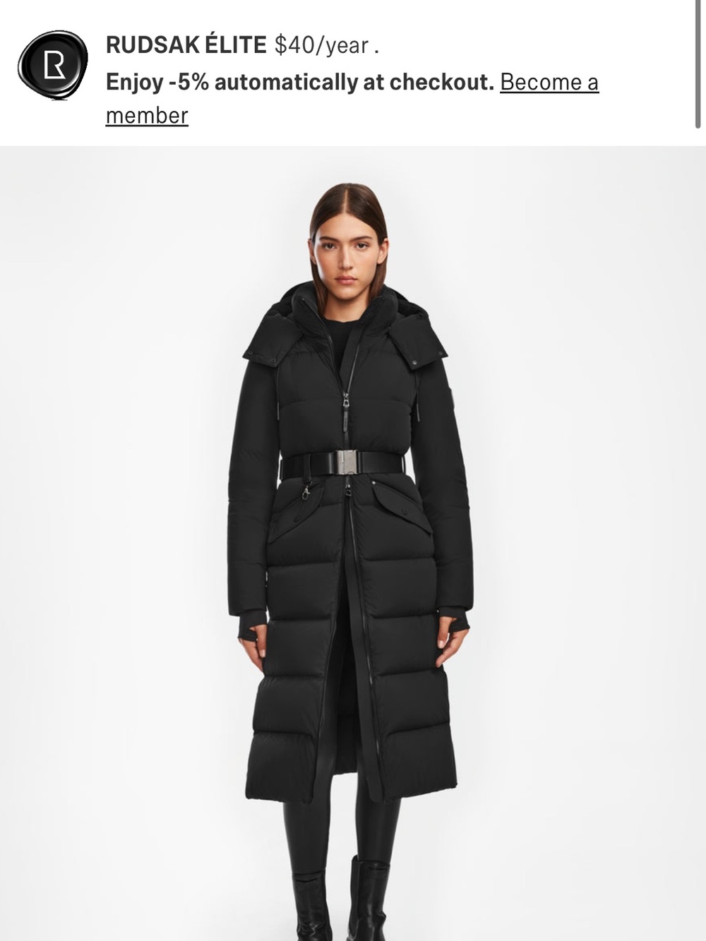 Rudsak CALI WOMEN'S LONG QUILTED DOWN PUFFER